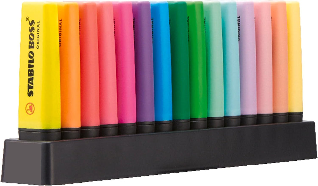 Desk Set 15 evidenziatori STABILO Boss Fluo