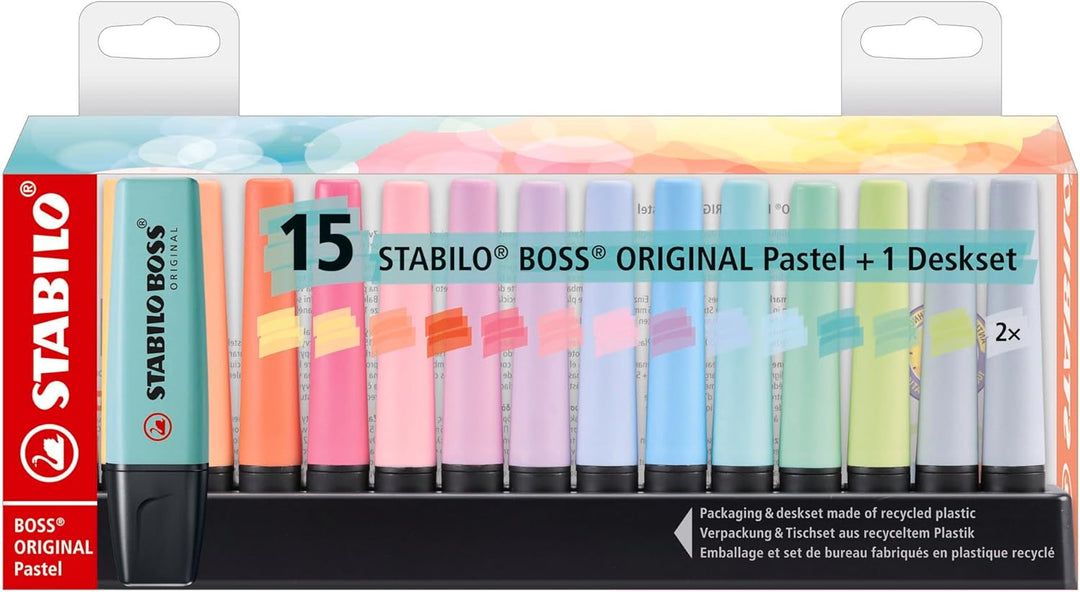 Desk Set 15 evidenziatori STABILO Boss Paste