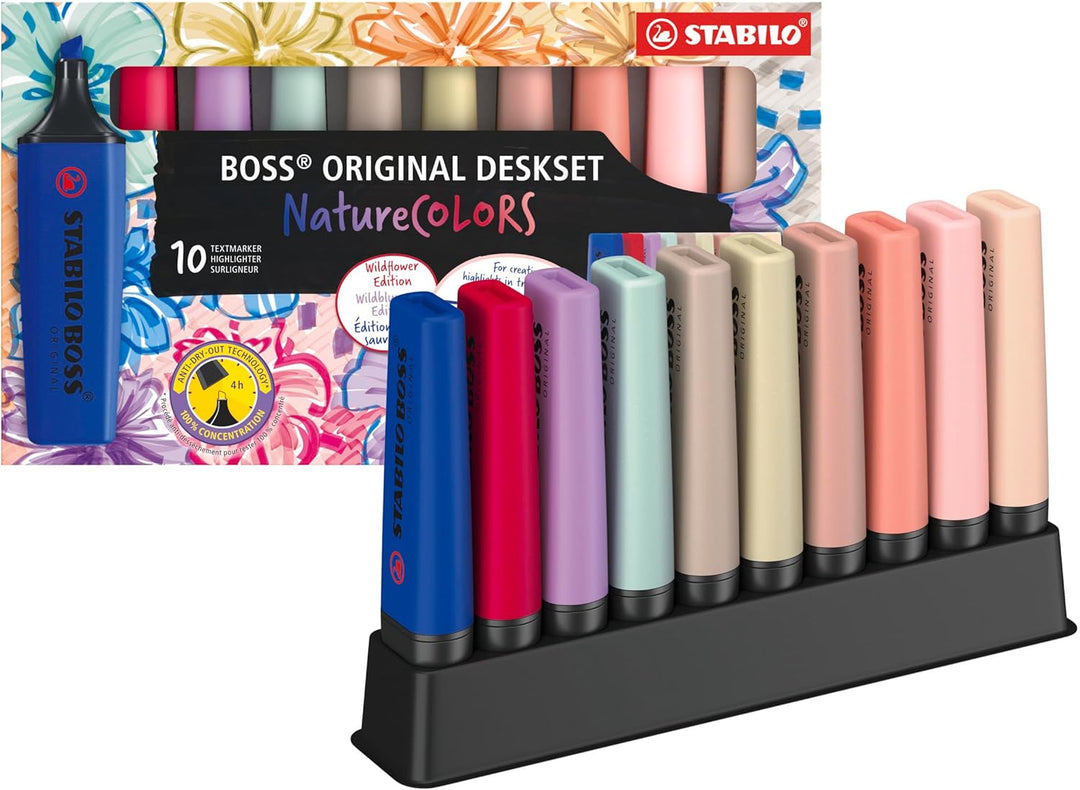 Desk Set 10 evidenziatori STABILO Boss NatureCOLORS
