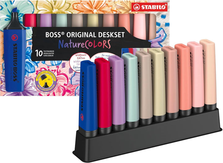 Desk Set 10 evidenziatori STABILO Boss NatureCOLORS