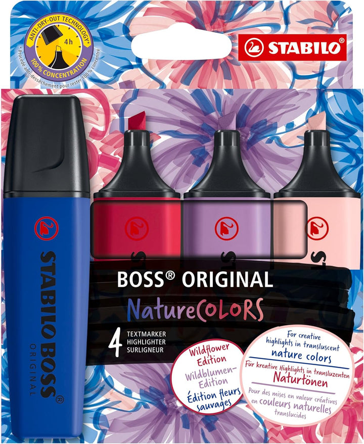 Set 4 evidenziatori STABILO Boss NatureCOLORS