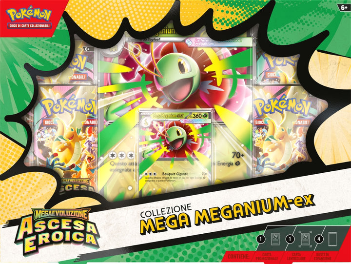 Collezioni Ascesa Eroica Mega Meganium-ex, Mega Emboar-ex e Mega Feraligatr-ex