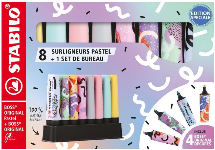 Desk Set 8 evidenziatori STABILO Boss pastel