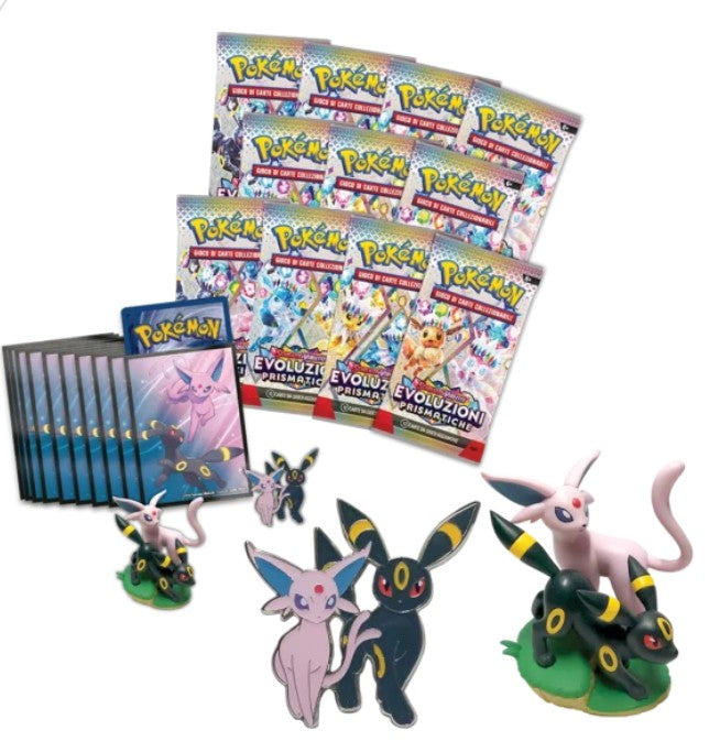 Collezione Premium Evoluzioni Prismatiche con Statuina Espeon e Umbreon